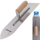 Silverline Wooden Handle Plastering Finishing Rounded Flooring Trowel 16"